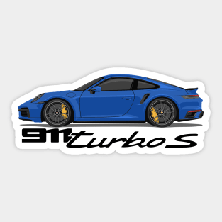 supercar 911 turbo s 992 blue Sticker